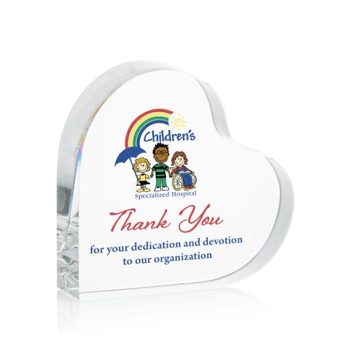 Recognition Awards - Crystal Awards - Kashmir Heart VividPrint&trade; Paperweight