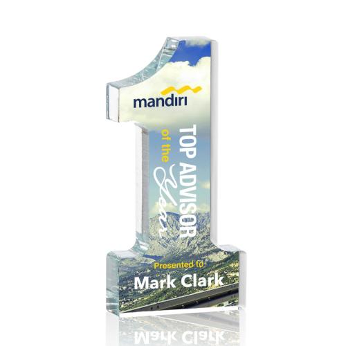 Recognition Awards - Crystal Awards - Crystal Paperweights - Optical #1 VividPrint™ Paperweight