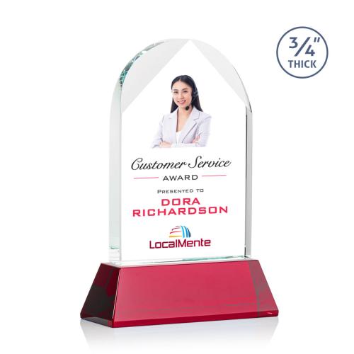 Recognition Awards - Crystal Awards - Blake VividPrint™ Award on Newhaven - Red
