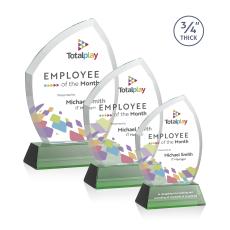 Daltry VividPrint Award on Newhaven Base - Green - Crystal Awards