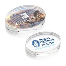 Logan Oval VividPrint Paperweight - Crystal Paperweights