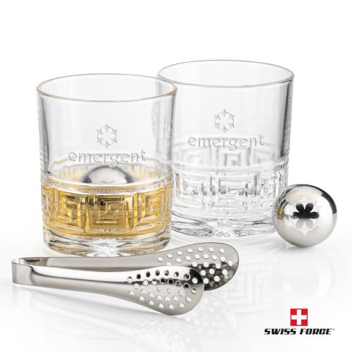 Corporate Gifts - Barware - Glasses Sets - Swiss Force&reg; S/S Balls & 2 Libretto OTR