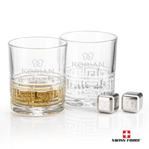 Corporate Gifts - Barware - Glasses Sets - Swiss Force® S/S Ice Cubes & 2 Libretto DOF