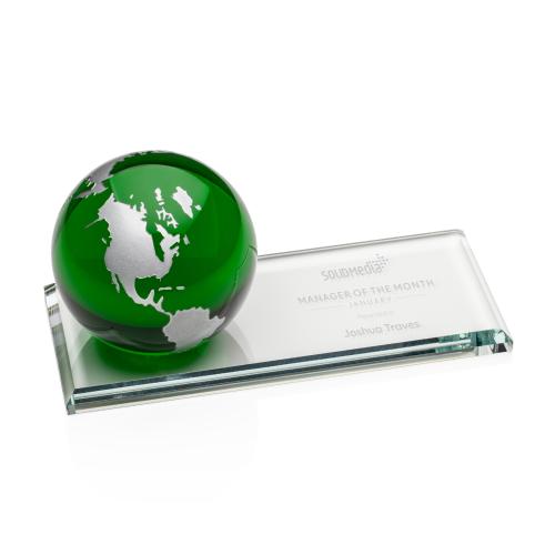 Recognition Awards - Crystal Awards - Fairfield Globe Award - Green