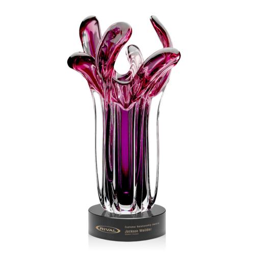 Recognition Awards - Glass Awards - Art Glass Awards - Moreau Award on Base - Black
