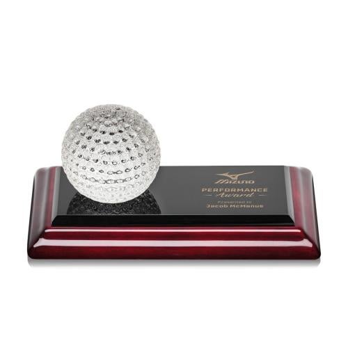 Recognition Awards - Desktop Awards - Sports Balls Award on Rosewood Base