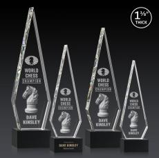 Springfield 3D Award on Hancock Base - Black - Colored Crystal Awards