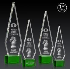 Springfield 3D Award on Paragon Base - Green - Diamond Awards