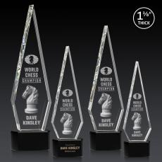 Springfield 3D Award on Paragon Base - Black - Colored Crystal Awards