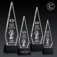 Springfield 3D Award on Robson Base - Black - Colored Crystal Awards