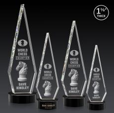 Springfield 3D Award on Stanrich Base - Black - Colored Crystal Awards