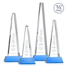Majestic Tower Award on Newhaven Base - Sky Blue - Recognition Awards