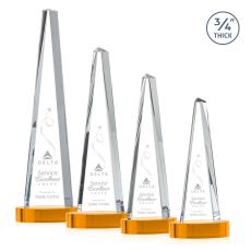 Majestic Tower Award on Alberton Base - Amber - Crystal Pillar Awards