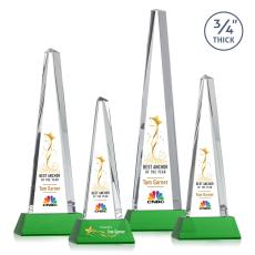 Majestic Tower VividPrint Award on Newhaven Base - Green - Pyramid Awards