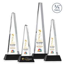 Majestic Tower VividPrint Award on Newhaven Base - Black - Colored Crystal Awards