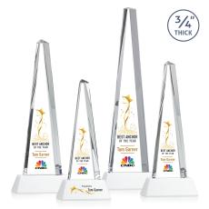 Majestic Tower VividPrint Award on Newhaven Base - White - Pyramid Awards