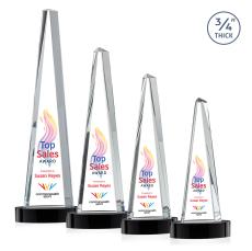 Majestic Tower VividPrint Award on Alberton Base -  Black - Colored Crystal Awards