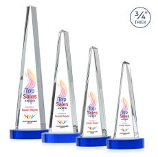 Majestic Tower VividPrint Award on Alberton Base -  Blue - Blue Crystal Awards
