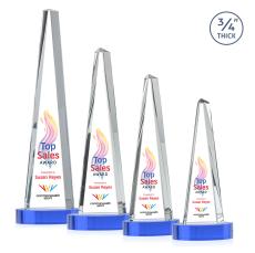 Majestic Tower VividPrint Award on Alberton Base - Sky Blue - Blue Crystal Awards