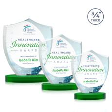 Scudo Shield VividPrint Award on Alberton Base - Green - Between $80 and $150