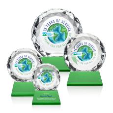 Seville VividPrint Award on Entwhistle Base - Green - Crystal Awards