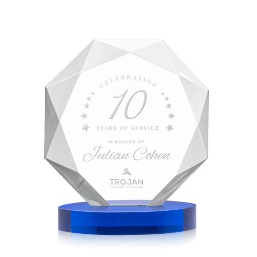 Recognition Awards - Crystal Awards - Kitchener Award on Alberton Base - Blue