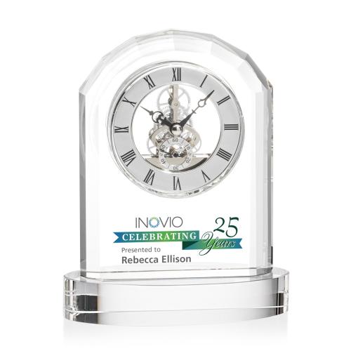 Recognition Awards - Crystal Awards - Birkdale VividPrint&trade; Clock on Base