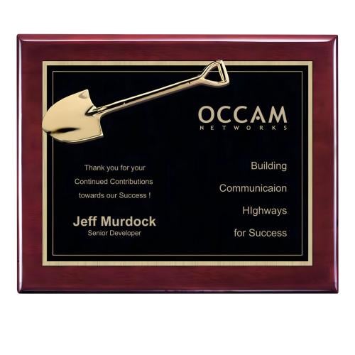 Plaque Awards - Ornamental Plaque - Shovel Plaque