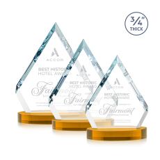 Apex Award on Alberton Base - Amber - Yellow Crystal Awards