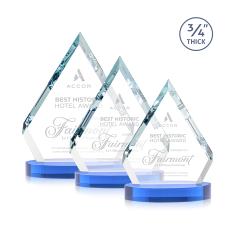 Apex Award on Alberton Base - Sky Blue - Blue Crystal Awards
