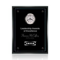 Somerset Clock - Starfire/Black - Plaque Awards