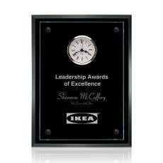 Somerset Clock - Starfire/Black - Plaque Awards