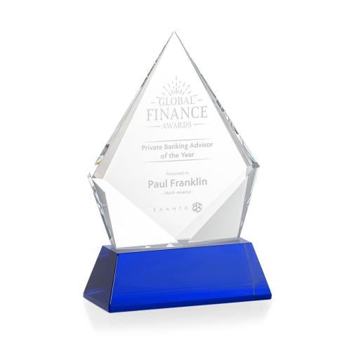Recognition Awards - Crystal Awards - Shelton Award on Newhaven Base - Blue