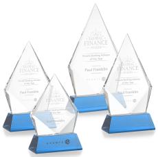 Shelton Award on Newhaven Base - Sky Blue - Blue Crystal Awards