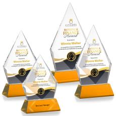 Shelton VividPrint Award on Newhaven Base - Amber - Yellow Crystal Awards