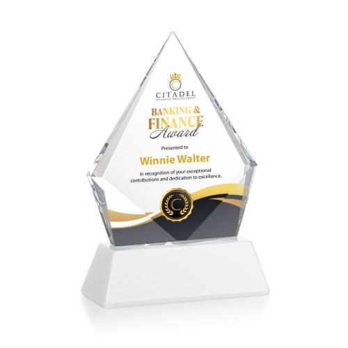 Recognition Awards - Crystal Awards - Shelton VividPrint™ Award on Newhaven Base - White