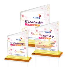 Bellamy VividPrint Award - Amber - Yellow Crystal Awards