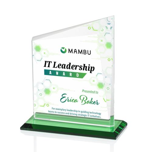 Recognition Awards - Crystal Awards - Bellamy VividPrint™ Award - Green