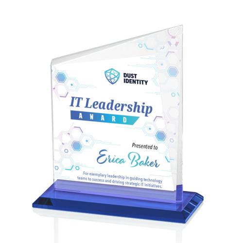 Recognition Awards - Crystal Awards - Bellamy VividPrint™ Award - Blue