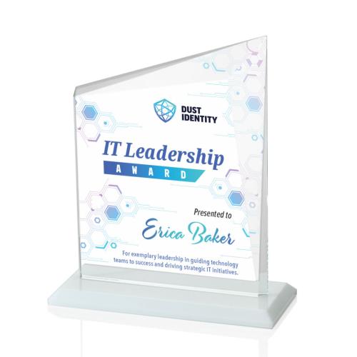 Recognition Awards - Crystal Awards - Bellamy VividPrint™ Award - White
