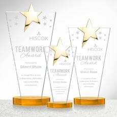 Mantella Gold Star Award - Amber - Yellow Crystal Awards
