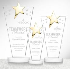 Mantella Gold Star Award - White - Crystal Awards
