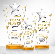 Mantella Chrome Star VividPrint Award - Amber - Crystal Awards