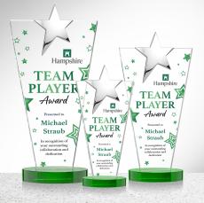 Mantella Chrome Star VividPrint Award - Green - Crystal Awards