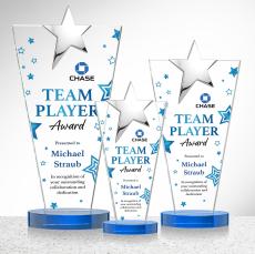 Mantella Chrome Star VividPrint Award - Sky Blue - Crystal Awards