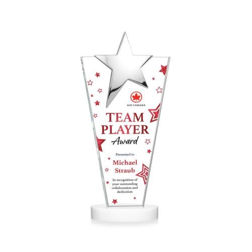 Recognition Awards - Crystal Awards - Mantella Chrome Star VividPrint™ Award - White