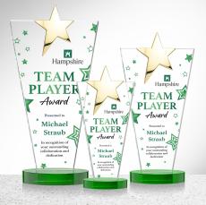 Mantella Gold Star VividPrint Award - Green - Crystal Awards