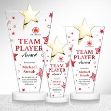 Mantella Gold Star VividPrint Award - White - Crystal Awards