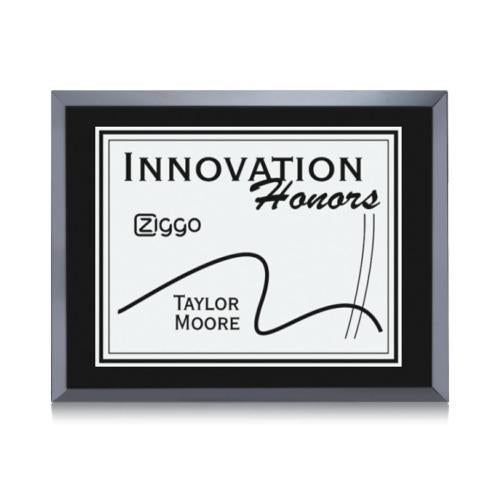 Recognition Awards - Glass Awards - Avonlea/Everett Plaque - Black/Silver