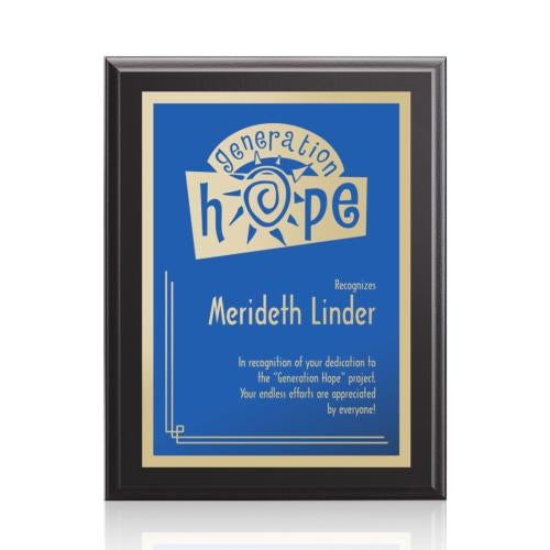 Plaque Awards - Retirement Plaques - Farnsworth/Simplicity - Black/Blue